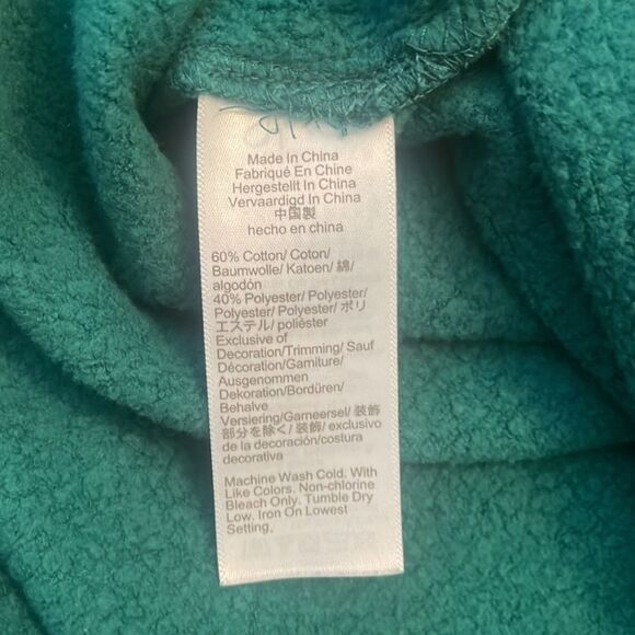 J. Crew Wide Button-Collar Tunic Sweatshirt – Cloudspun Fleece Green Size M - Picture 7 of 7